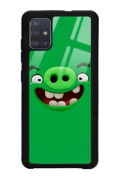 Samsung A51 Green Angry Birds Tasarımlı Glossy Telefon Kılıfı