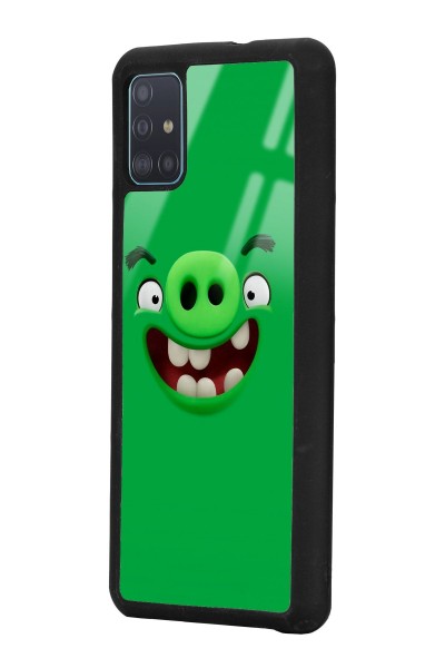 Samsung A51 Green Angry Birds Tasarımlı Glossy Telefon Kılıfı