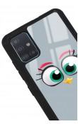 Samsung A51 Grey Angry Birds Tasarımlı Glossy Telefon Kılıfı