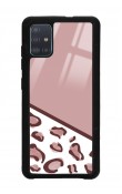 Samsung A51 Kahve Leopar Tasarımlı Glossy Telefon Kılıfı