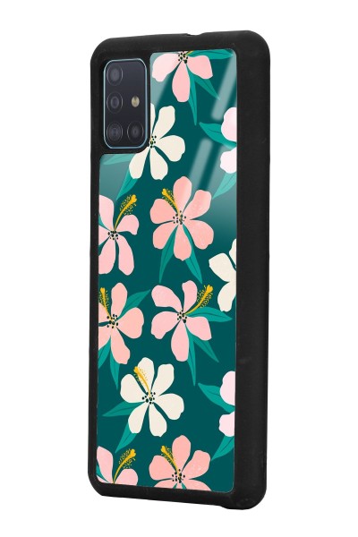 Samsung A51 Leaf Flovers Tasarımlı Glossy Telefon Kılıfı