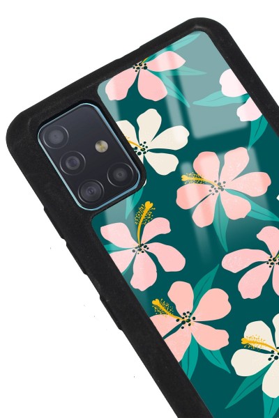 Samsung A51 Leaf Flovers Tasarımlı Glossy Telefon Kılıfı
