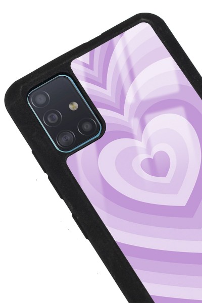 Samsung A51 Lila Kalp Tasarımlı Glossy Telefon Kılıfı