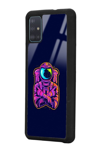 Samsung A51 Neon Astronot Tasarımlı Glossy Telefon Kılıfı