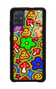 Samsung A51 Neon Flowers Tasarımlı Glossy Telefon Kılıfı