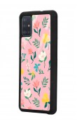 Samsung A51 Pinky Flowers Tasarımlı Glossy Telefon Kılıfı