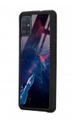 Samsung A51  Uyumlu Space Rocket Tasarımlı Glossy Telefon Kılıfı