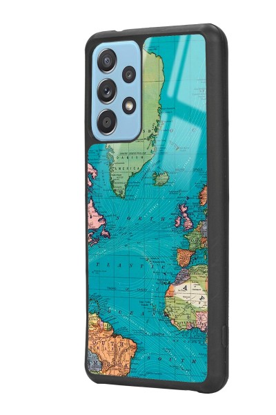 Samsung A52 Atlantic Map Tasarımlı Glossy Telefon Kılıfı