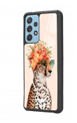 Samsung A52 Influencer Leopar Kedi Tasarımlı Glossy Telefon Kılıfı