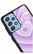 Samsung A52 Lila Kalp Tasarımlı Glossy Telefon Kılıfı