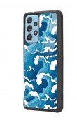 Samsung A52 Mavi Dalga Tasarımlı Glossy Telefon Kılıfı