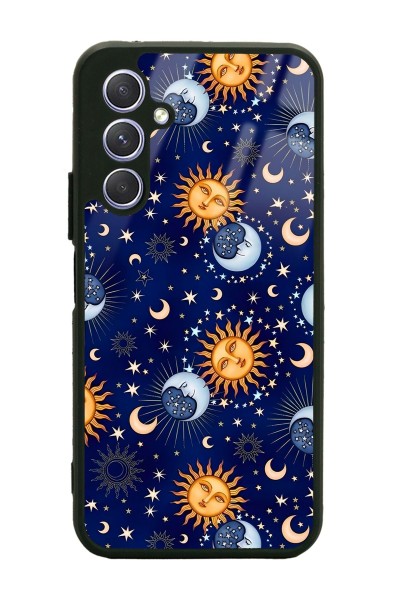 Samsung A54 Ay Güneş Pijama Tasarımlı Glossy Telefon Kılıfı