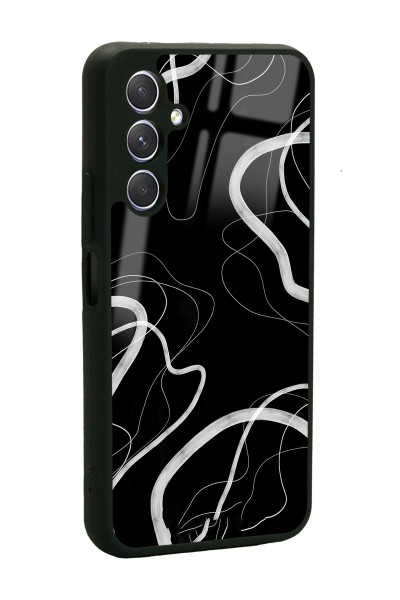 Samsung A54 Black Wave Tasarımlı Glossy Telefon Kılıfı