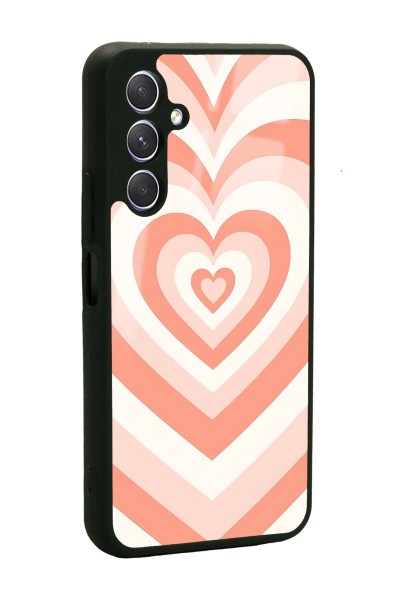 Samsung A54 Orange Heart Tasarımlı Glossy Telefon Kılıfı