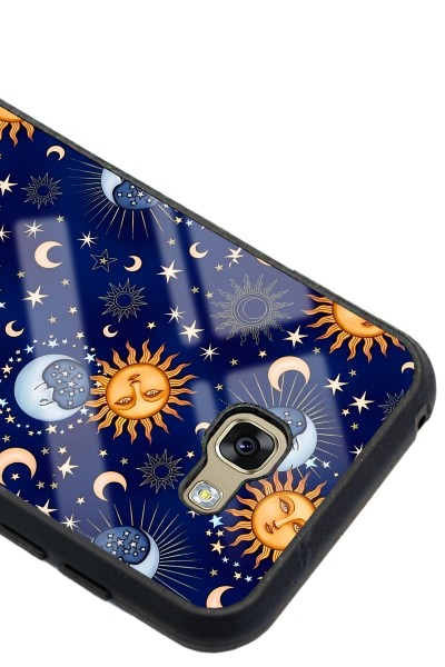 Samsung A7 (2017) Ay Güneş Pijama Tasarımlı Glossy Telefon Kılıfı