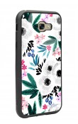 Samsung A7 (2017) Beyaz Çiçek Tasarımlı Glossy Telefon Kılıfı