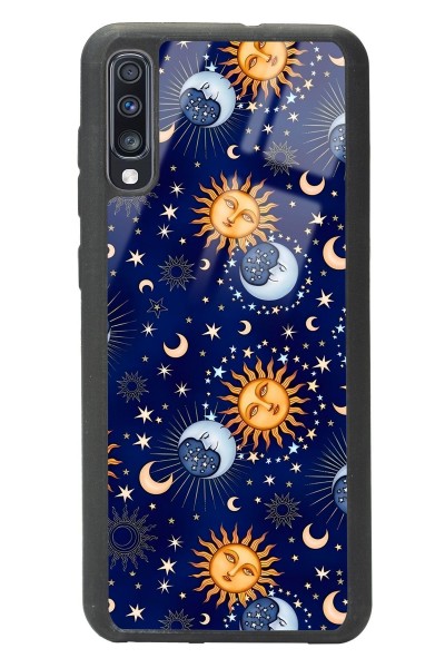 Samsung A70 Ay Güneş Pijama Tasarımlı Glossy Telefon Kılıfı