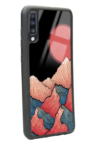 Samsung A70 Dağ Güneş Tasarımlı Glossy Telefon Kılıfı