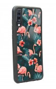 Samsung A70 Flamingo Leaf Tasarımlı Glossy Telefon Kılıfı