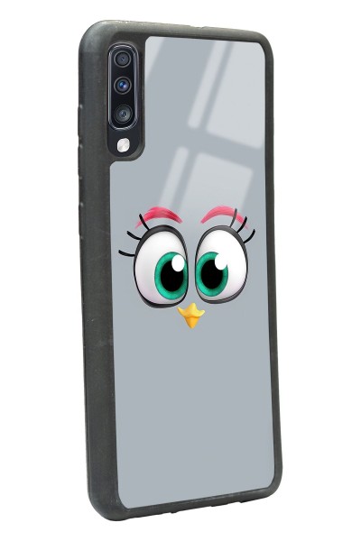 Samsung A70 Grey Angry Birds Tasarımlı Glossy Telefon Kılıfı