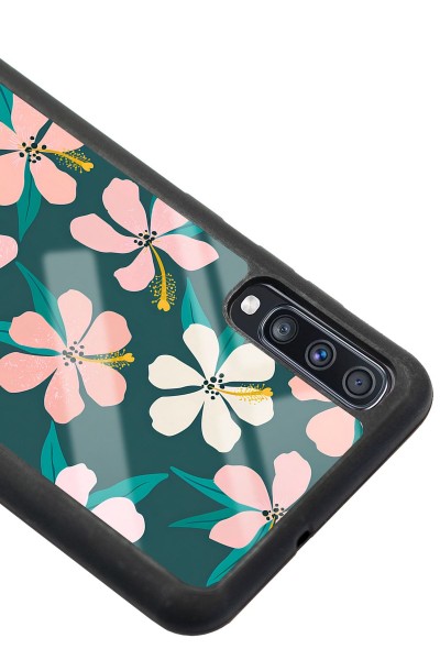 Samsung A70 Leaf Flovers Tasarımlı Glossy Telefon Kılıfı