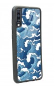 Samsung A70 Mavi Dalga Tasarımlı Glossy Telefon Kılıfı