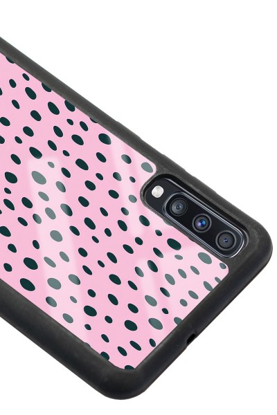 Samsung A70 Pembe Benek Tasarımlı Glossy Telefon Kılıfı