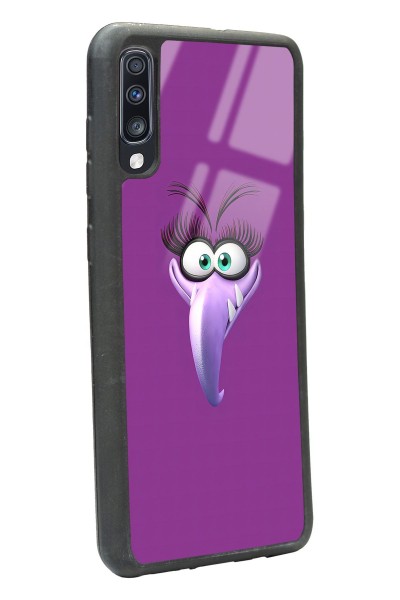 Samsung A70 Purple Angry Birds Tasarımlı Glossy Telefon Kılıfı