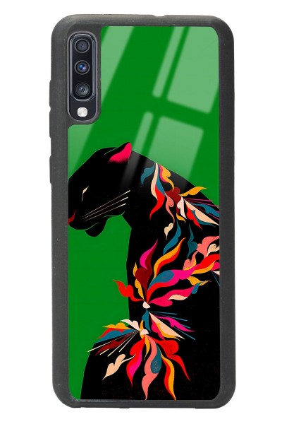 Samsung A70 Renkli Leopar Tasarımlı Glossy Telefon Kılıfı
