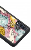 Samsung A70 Retro Çizgi Çiçek Tasarımlı Glossy Telefon Kılıfı