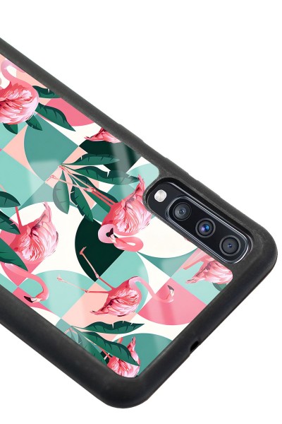Samsung A70 Retro Flamingo Duvar Kağıdı Tasarımlı Glossy Telefon Kılıfı