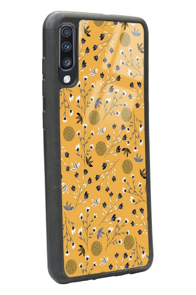 Samsung A70 Sarı Bindanlı Tasarımlı Glossy Telefon Kılıfı