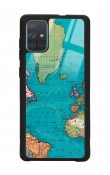 Samsung A71 Atlantic Map Tasarımlı Glossy Telefon Kılıfı