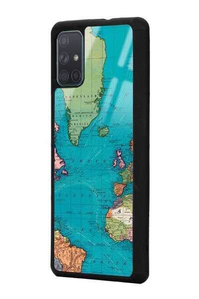 Samsung A71 Atlantic Map Tasarımlı Glossy Telefon Kılıfı