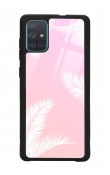 Samsung A71 Beyaz Palmiye Tasarımlı Glossy Telefon Kılıfı