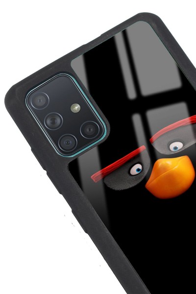 Samsung A71 Black Angry Birds Tasarımlı Glossy Telefon Kılıfı