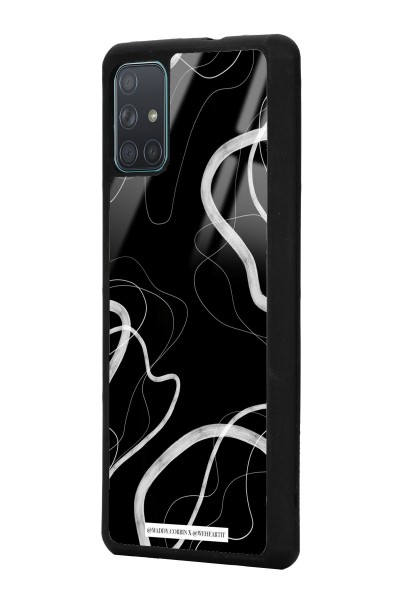 Samsung A71 Black Wave Tasarımlı Glossy Telefon Kılıfı