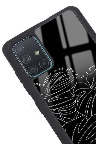 Samsung A71 Dark Leaf Tasarımlı Glossy Telefon Kılıfı