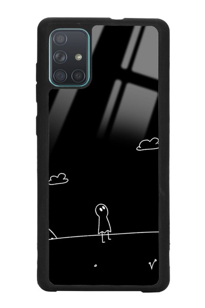 Samsung A71 Doodle Casper Tasarımlı Glossy Telefon Kılıfı