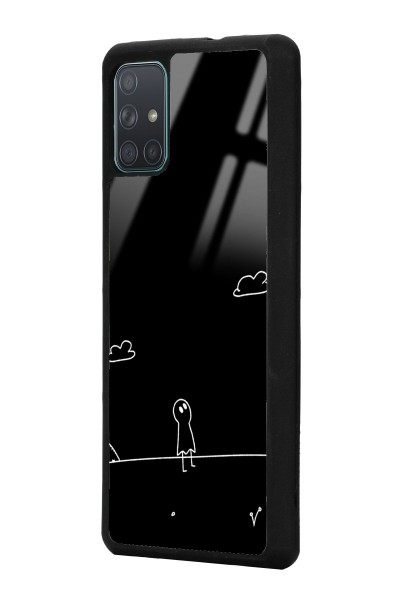 Samsung A71 Doodle Casper Tasarımlı Glossy Telefon Kılıfı