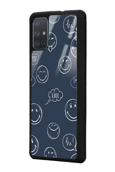 Samsung A71 Doodle Smile Tasarımlı Glossy Telefon Kılıfı