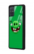 Samsung A71 Green Angry Birds Tasarımlı Glossy Telefon Kılıfı