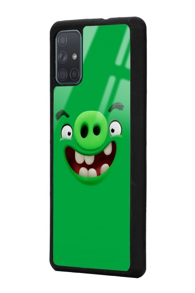 Samsung A71 Green Angry Birds Tasarımlı Glossy Telefon Kılıfı