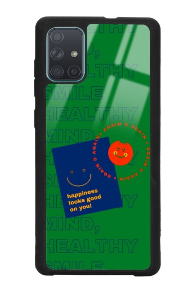 Samsung A71 Happy Green Tasarımlı Glossy Telefon Kılıfı