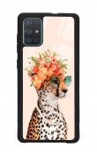 Samsung A71 Influencer Leopar Kedi Tasarımlı Glossy Telefon Kılıfı