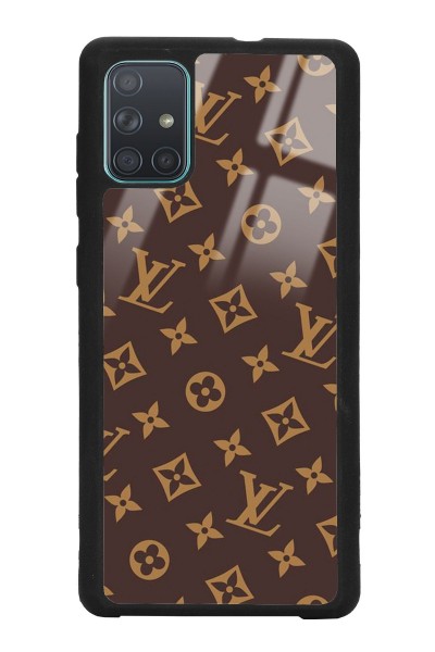 Samsung A71 Kahverengi Lv Tasarımlı Glossy Telefon Kılıfı