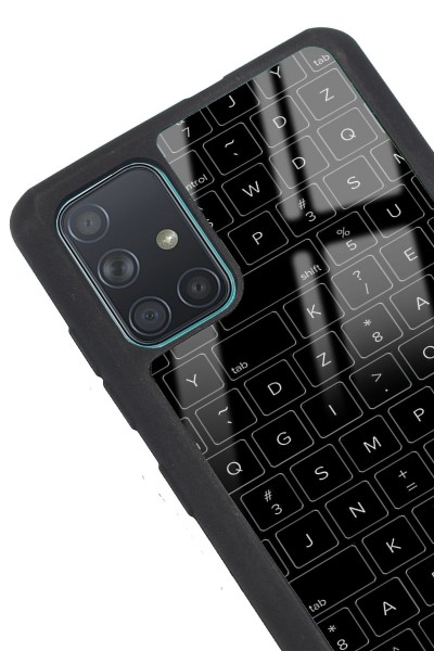 Samsung A71 Keyboard Tasarımlı Glossy Telefon Kılıfı