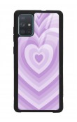 Samsung A71 Lila Kalp Tasarımlı Glossy Telefon Kılıfı