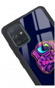 Samsung A71 Neon Astronot Tasarımlı Glossy Telefon Kılıfı