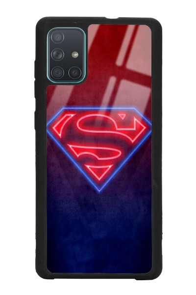 Samsung A71 Neon Superman Tasarımlı Glossy Telefon Kılıfı